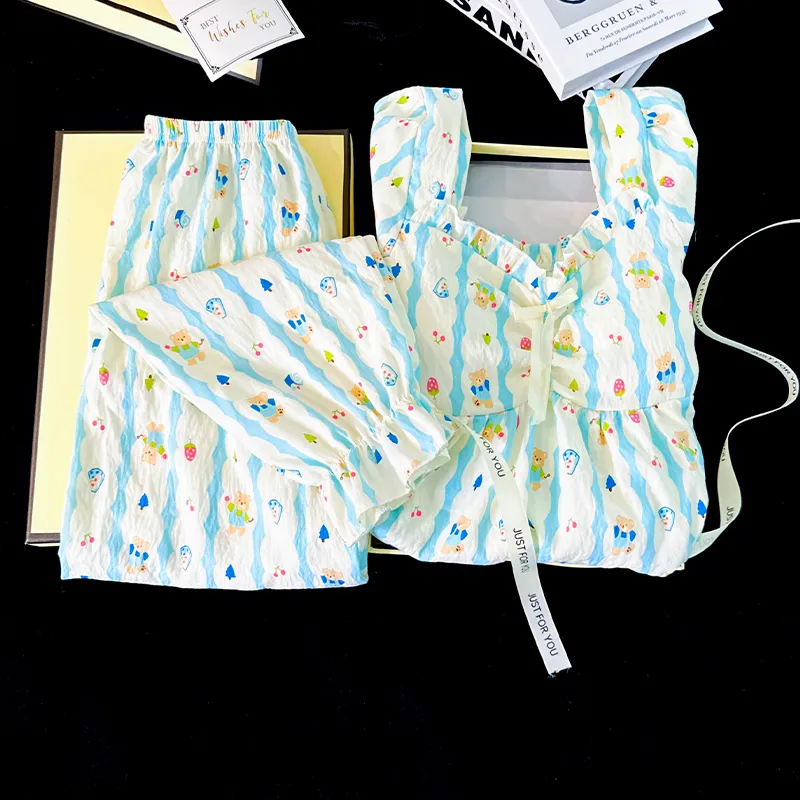 Sleeping Beauty Pajama Set Women's Blue-4