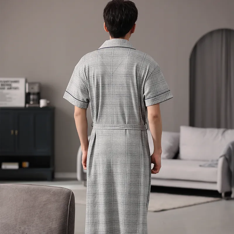 Colorful Sleep Robe Men's Silver-2