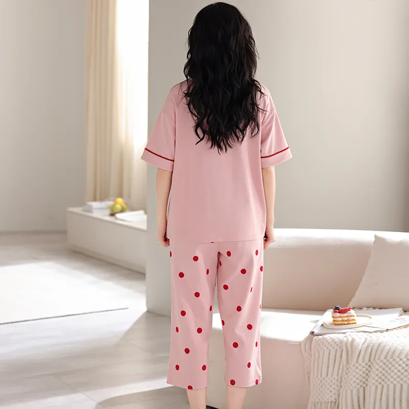 Colorful Pajama Set Women's Pink-1