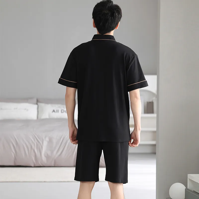 Colorful Pajama Set Men's Black-1
