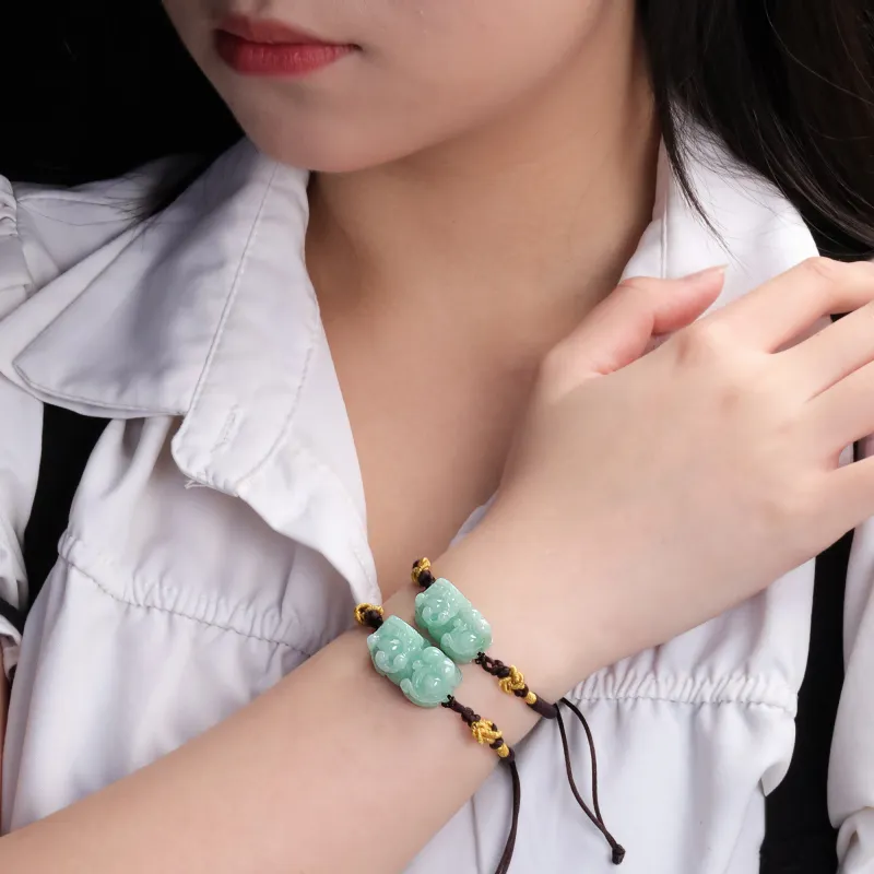 Pengshan Glutinous Jade Jadeite Bracelets Unisex-3