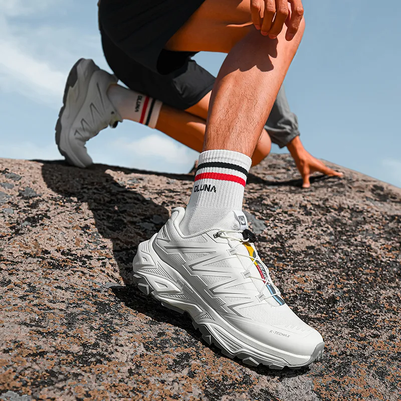 GLUNA Hiking / Trekking Shoes Unisex Low Top White-7