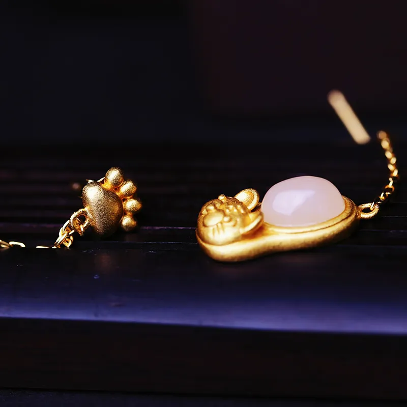 YUSHE Hetian Jade Earrings White Jade Women's-3
