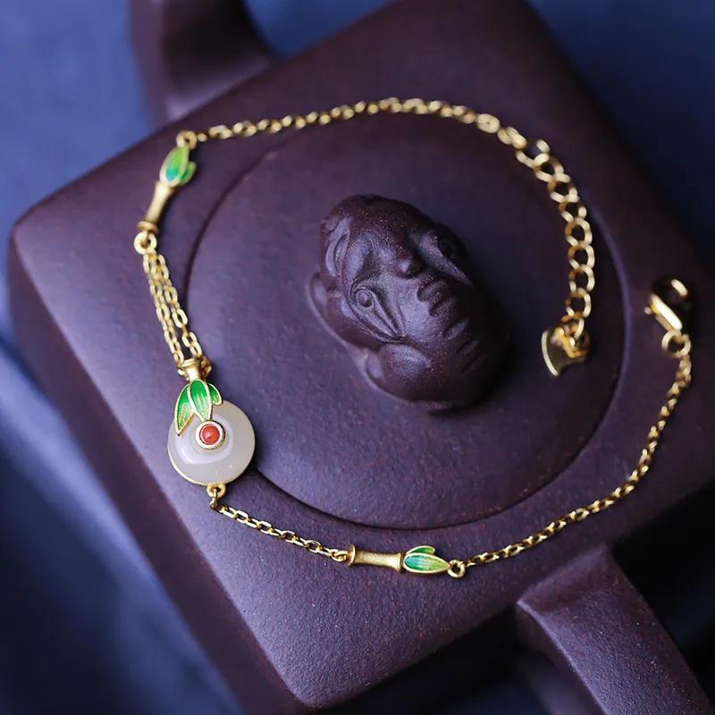 YUSHE Hetian Jade Bracelets White Jade Women's-5