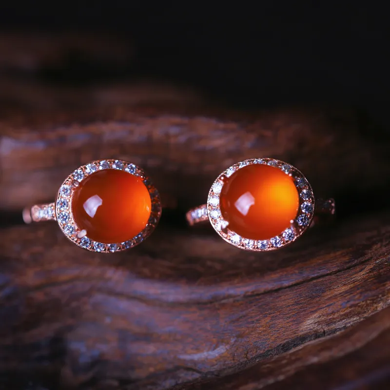 YUSHE Southern Red Agate Earrings Women's-4