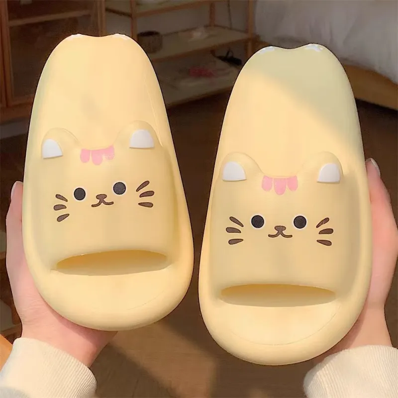 Kemaid Soft And Cute Cat Outerwear For Students, Outdoor, Soft Sole, Slip Resistant, Home Casual Yellow-1