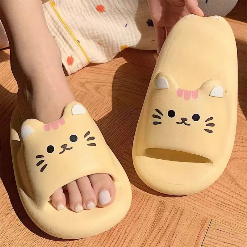 Kemaid Soft And Cute Cat Outerwear For Students, Outdoor, Soft Sole, Slip Resistant, Home Casual Yellow-2