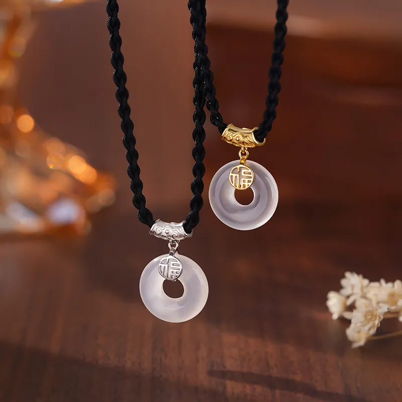JUICY GRAPE Chalcedony Jade Necklaces Women's-7