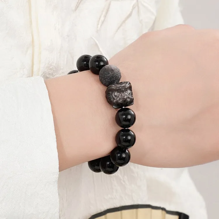 JUICY GRAPE Obsidian Bracelets Unisex-1