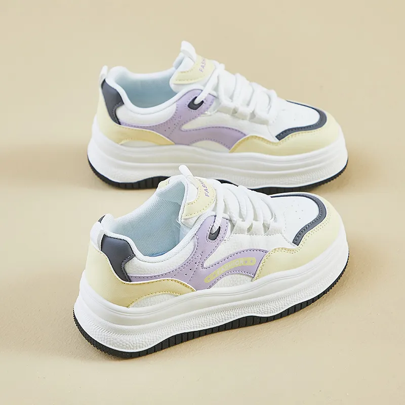 SHENGERLEIDE Slip Resistant Breathable Abrasion Resistant Low Top Skateboard Shoes Women's-4