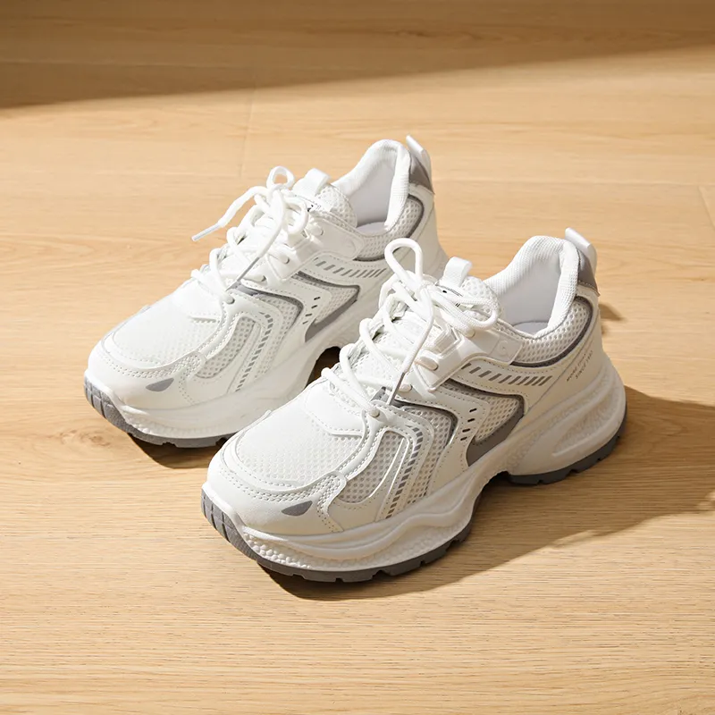SHENGERLEIDE Abrasion Resistant Lightweight Slip Resistant Low Top Chunky Sneakers Women's-1