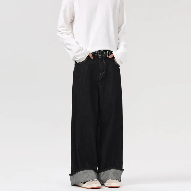 YINLEI Jeans Unisex Original Denim Black-4