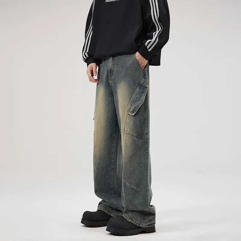 YINLEI Jeans Unisex Nostalgic Blue-3