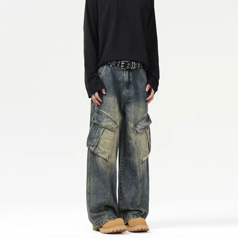 YINLEI Jeans Unisex Nostalgic Blue-3