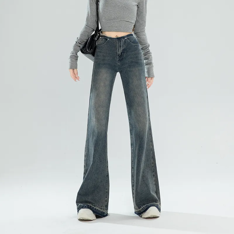 YINLEI Jeans Women's Vintage Blue-3