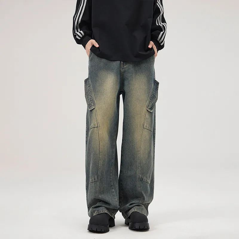 YINLEI Jeans Unisex Nostalgic Blue-2