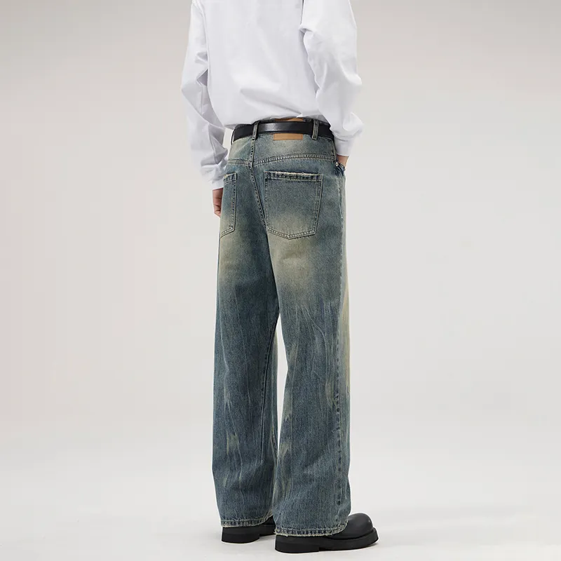 YINLEI Jeans Unisex Washed Blue-4