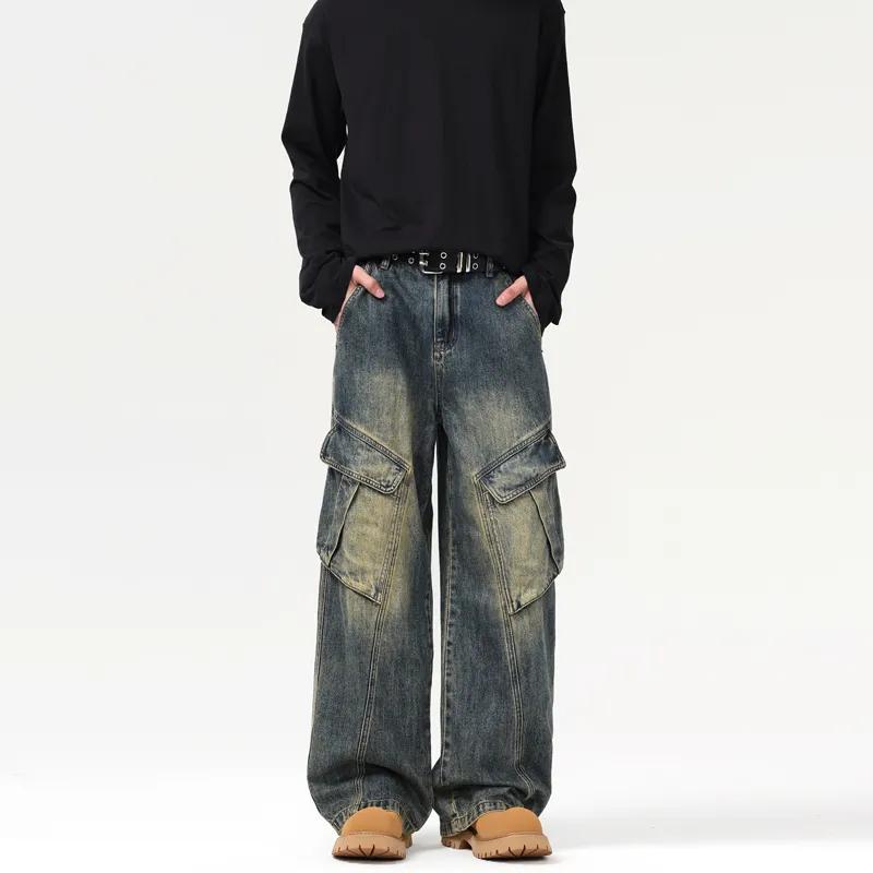 YINLEI Jeans Unisex Nostalgic Blue-2