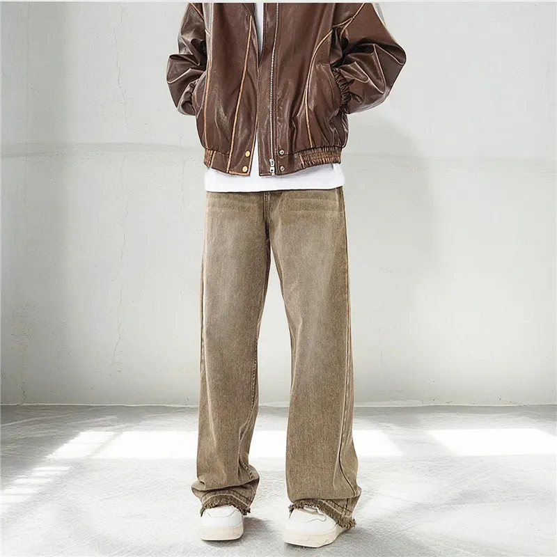 YINLEI Jeans Unisex Yellow Mud-2