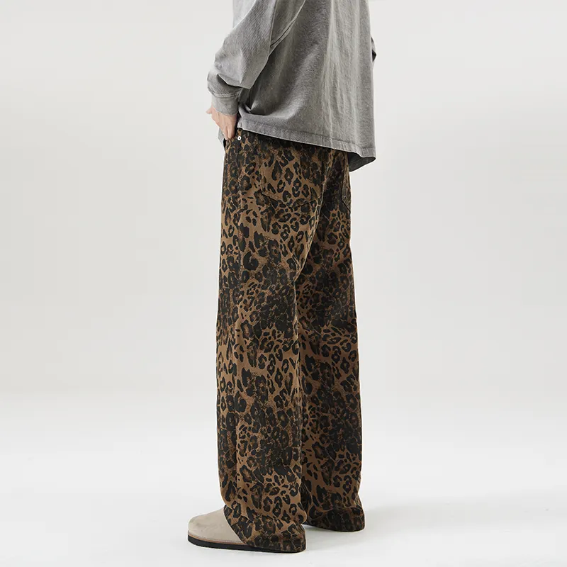YINLEI Jeans Women's Leopard Print-5