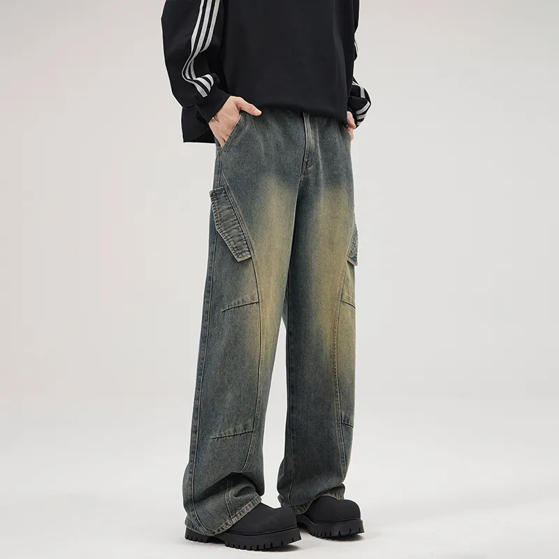 YINLEI Jeans Unisex Nostalgic Blue-4