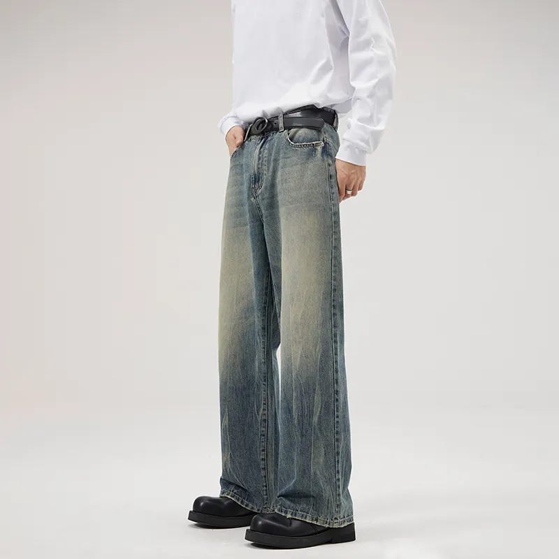YINLEI Jeans Unisex Washed Blue-3