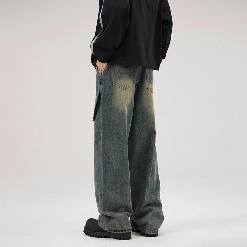 YINLEI Jeans Unisex Nostalgic Blue-5