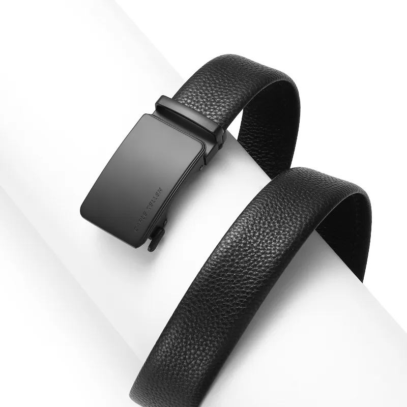 CARLE KELLEN Business Automatic Buckle Cow Leather Leather Belts Men's Width  3.5cm-4