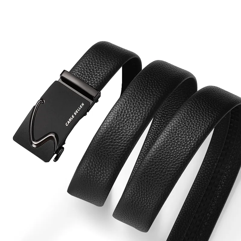 CARLE KELLEN Genuine Leather Automatic Buckle Business Casual Leather Belts Men's Width  3.5cm-2