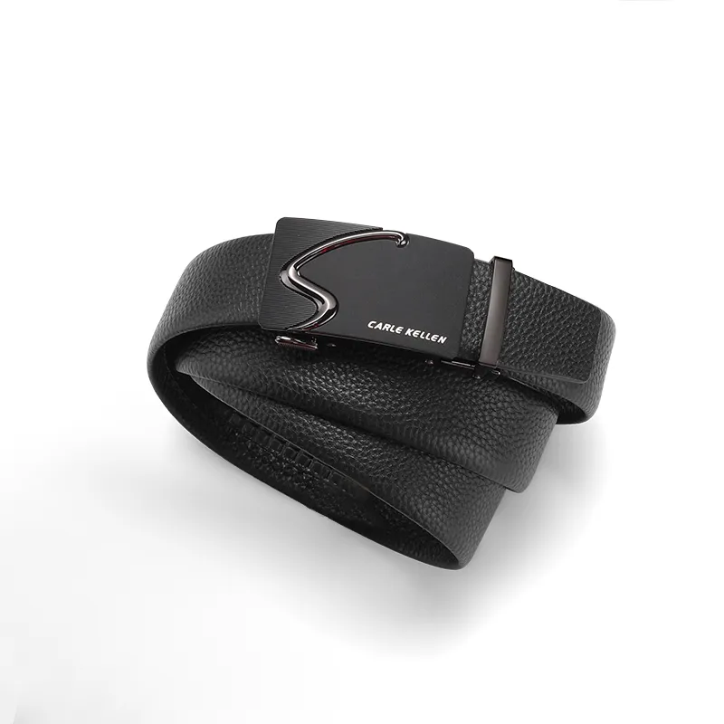 CARLE KELLEN Genuine Leather Automatic Buckle Business Casual Leather Belts Men's Width  3.5cm-4
