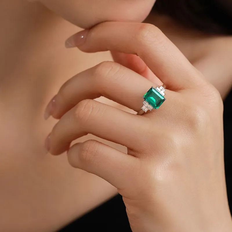 ATTAGEMS S925 Silver Artificial Gemstone Rings Women's-1