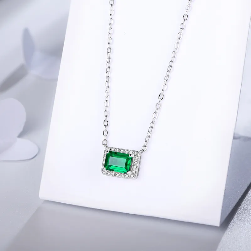 ATTAGEMS 925 Sterling Silver Artificial Gemstone Necklaces Women's-5