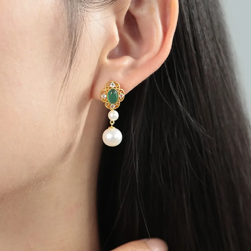 ATTAGEMS 925 Sterling Silver Artificial Gemstone Stud Earrings Women's-2
