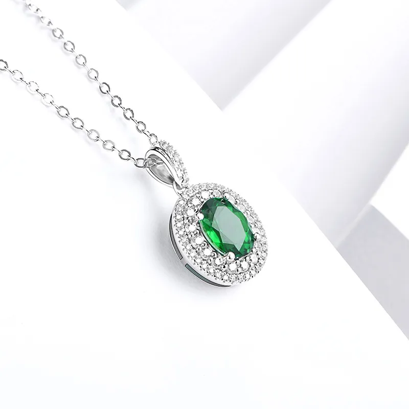 ATTAGEMS 925 Sterling Silver Artificial Gemstone Necklaces Women's-3