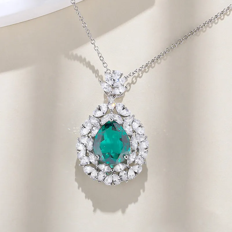 ATTAGEMS 925 Sterling Silver Artificial Gemstone Necklaces Women's-2