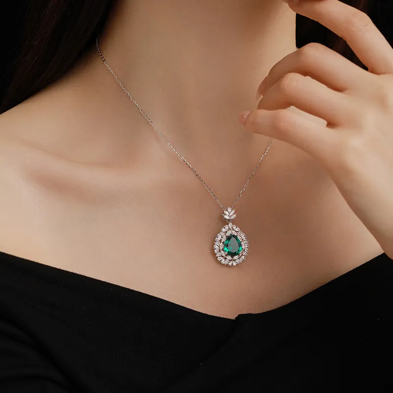ATTAGEMS 925 Sterling Silver Artificial Gemstone Necklaces Women's-6