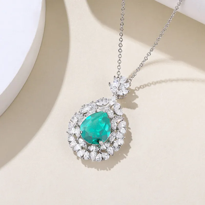 ATTAGEMS 925 Sterling Silver Artificial Gemstone Necklaces Women's-3