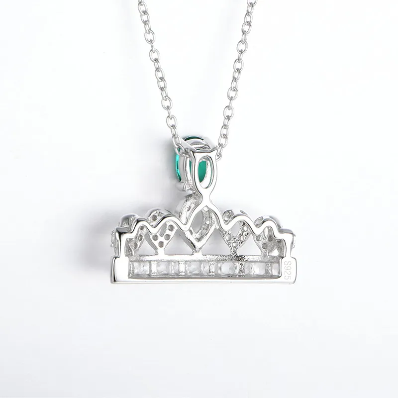 ATTAGEMS 925 Sterling Silver Artificial Gemstone Necklaces Women's-4