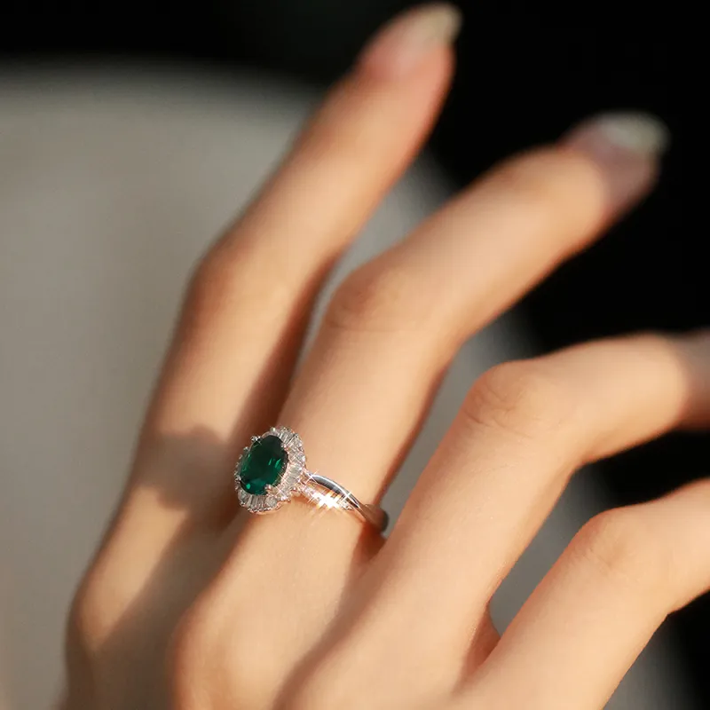 ATTAGEMS S925 Silver Artificial Gemstone Rings Unisex-1