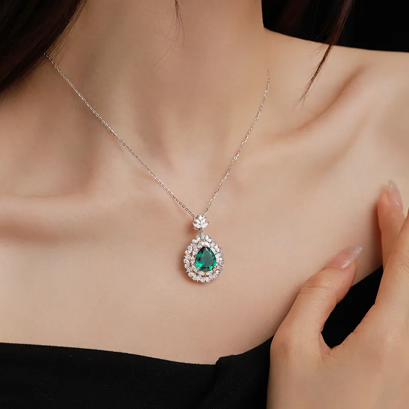 ATTAGEMS 925 Sterling Silver Artificial Gemstone Necklaces Women's-5