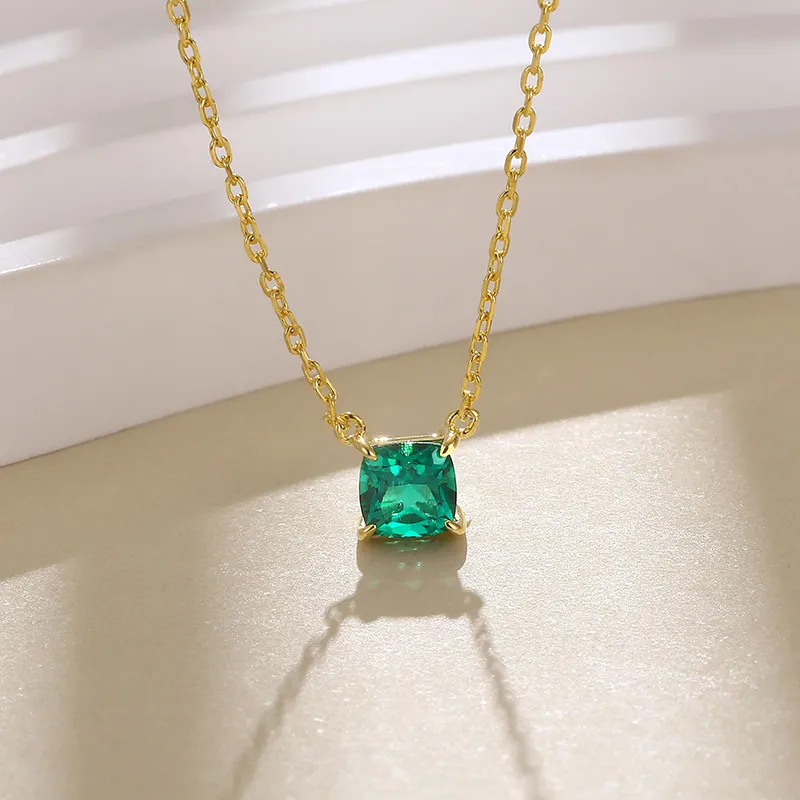 ATTAGEMS 925 Sterling Silver Artificial Gemstone Necklaces Women's-6