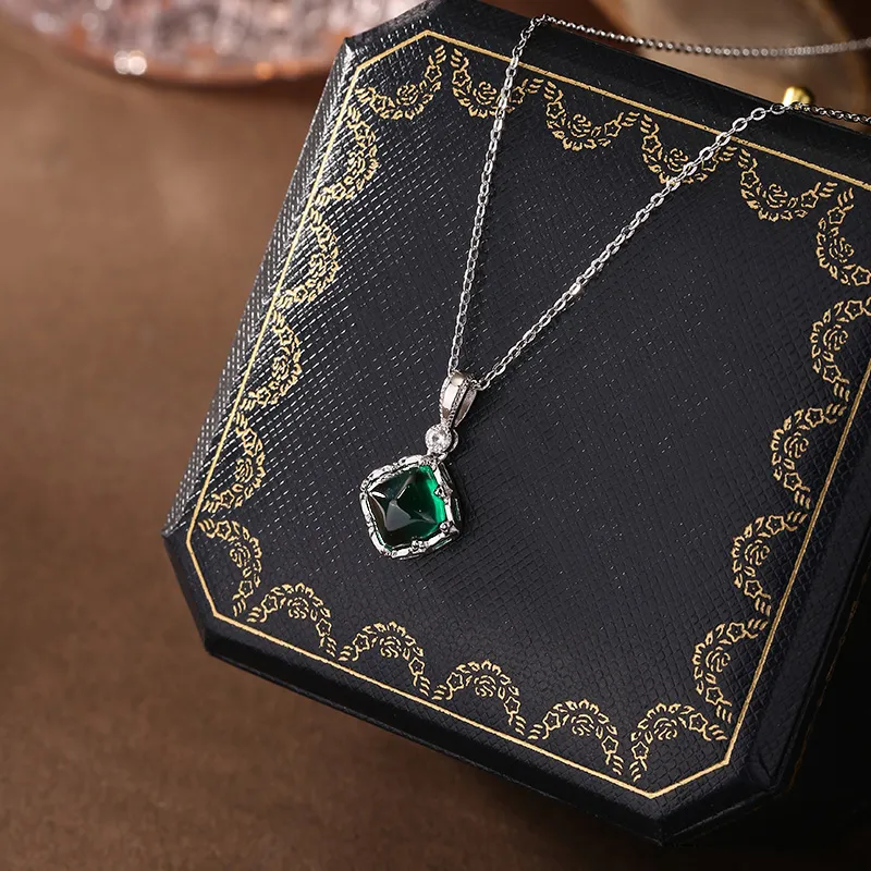 ATTAGEMS 925 Sterling Silver Artificial Gemstone Necklaces Women's-2