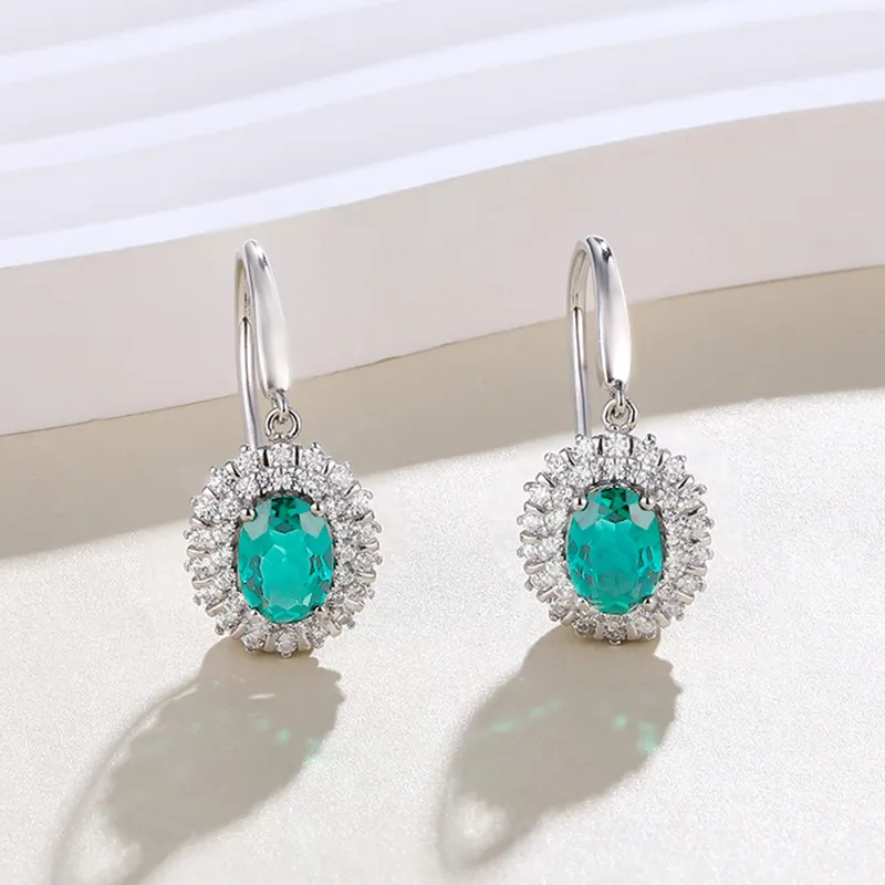 ATTAGEMS 925 Sterling Silver Artificial Gemstone Earrings Women's-5