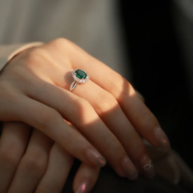 ATTAGEMS S925 Silver Artificial Gemstone Rings Unisex-2