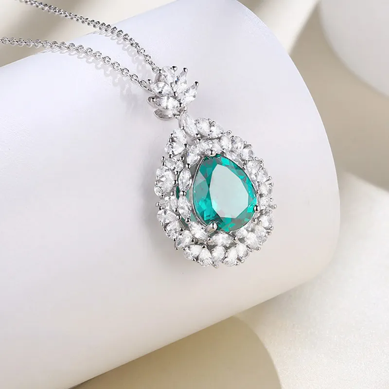 ATTAGEMS 925 Sterling Silver Artificial Gemstone Necklaces Women's-1