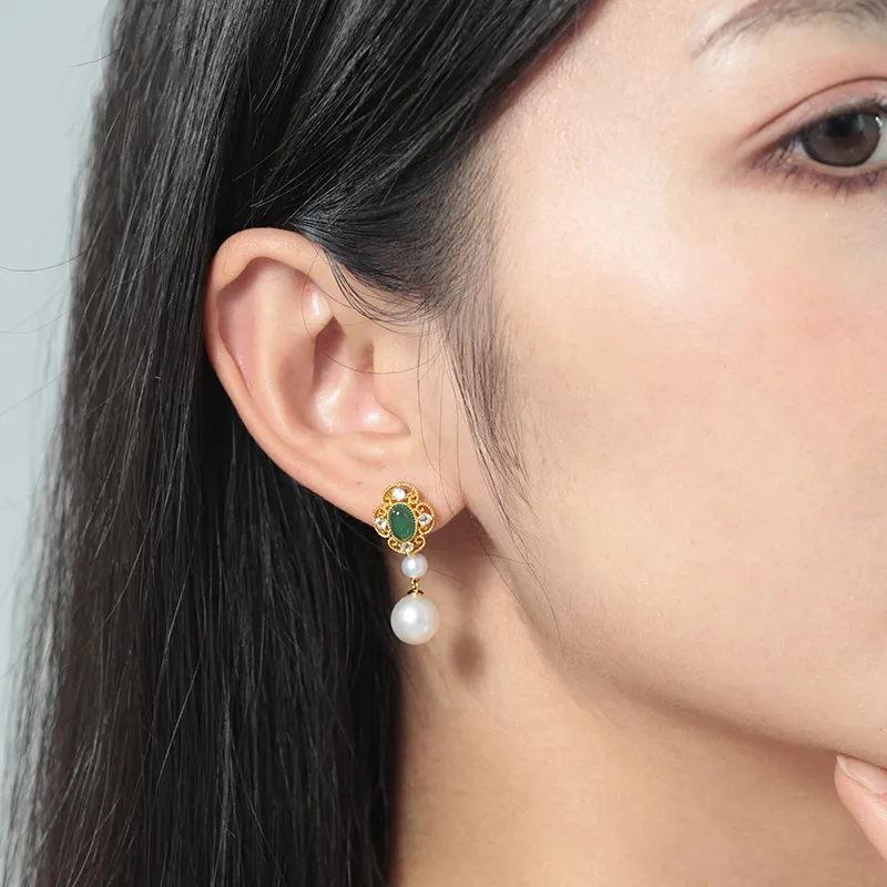 ATTAGEMS 925 Sterling Silver Artificial Gemstone Stud Earrings Women's-3