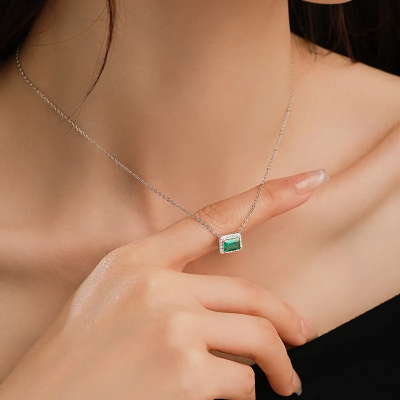 ATTAGEMS 925 Sterling Silver Artificial Gemstone Necklaces Women's-2