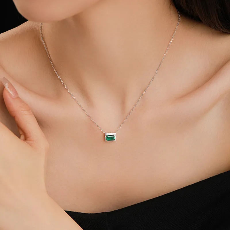 ATTAGEMS 925 Sterling Silver Artificial Gemstone Necklaces Women's-4