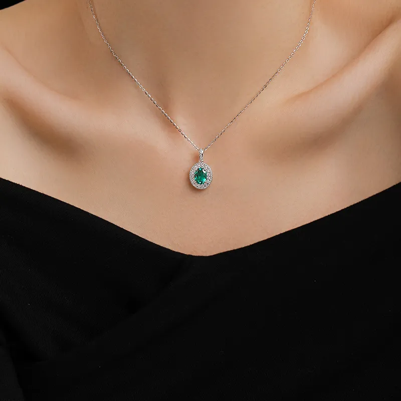 ATTAGEMS 925 Sterling Silver Artificial Gemstone Necklaces Women's-1