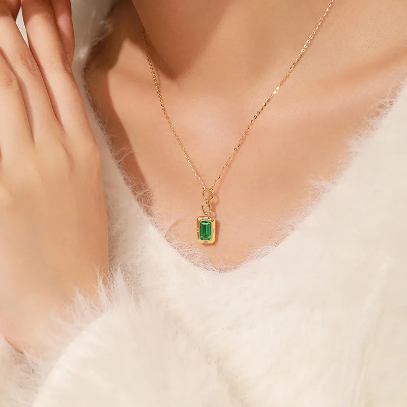 ATTAGEMS S925 Silver Artificial Gemstone Necklaces Women's-2